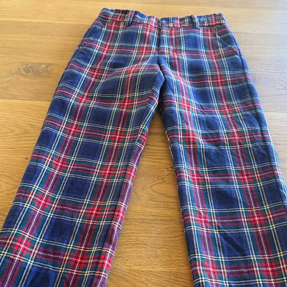 Janie and Jack Navy and Red Plaid Dress Pants